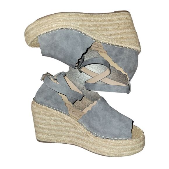 Ccocci Shoes Grey Espadrille Wedges Wedge Sandals 9 - Picture 5 of 11